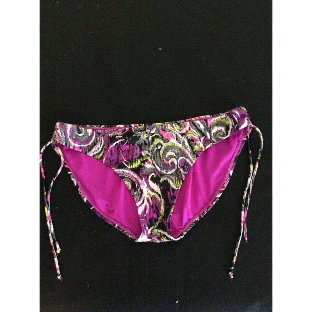 CONVERSE ONE STAR Women's Purple Printed TIE SIDES Bikini Swimwear Bottom L